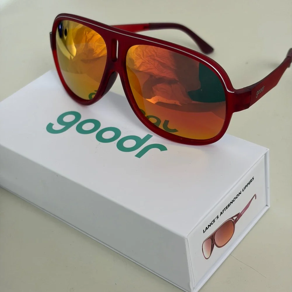 goodr Super Fly Lances Afternoon Uppers Sunglasses Red Polarized SFG1018 Aviator